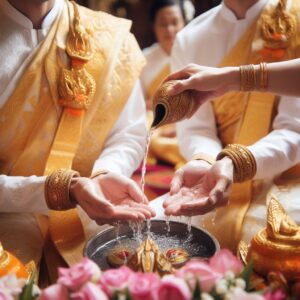 ritual del agua en boda budista